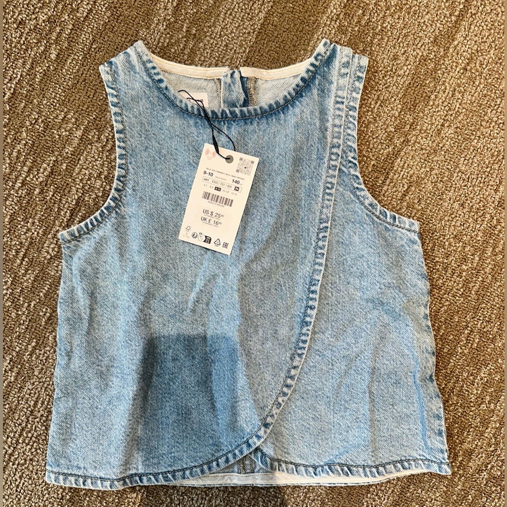 Zara Girls 9-10 years denim wrap top